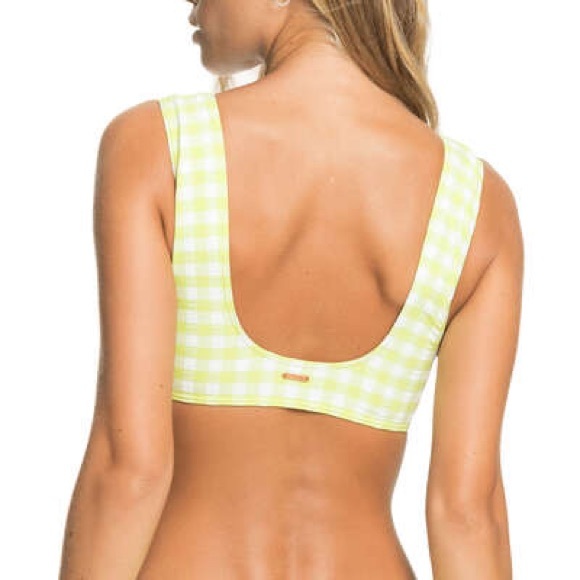 NWT 3 PIECE Roxy Gingham Bikini Set Limeade Green - Picture 6 of 15